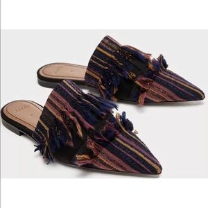 Zara Frayed Multicolored Flats